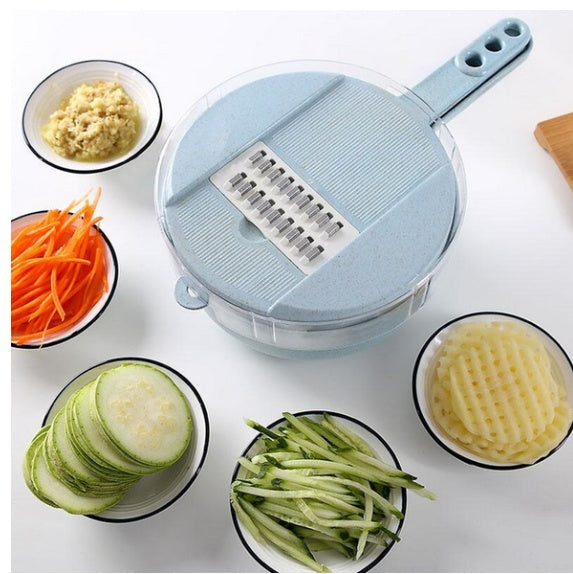 8-in-1 Mandoline Slicer – Vegetable Cutter, Grater & Peeler Set with Strainer