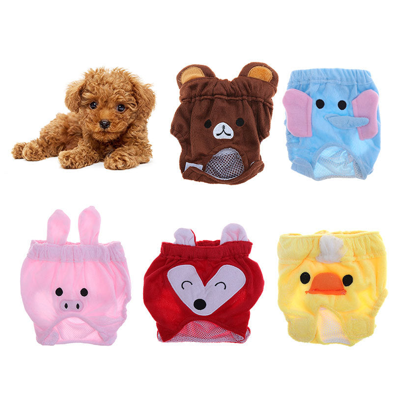 Reusable Dog Diapers – Soft Belly Band with Bear & Elephant Print