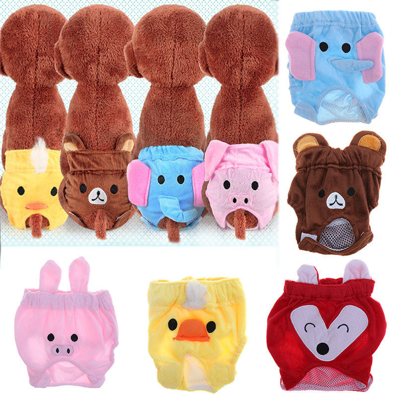 Reusable Dog Diapers – Soft Belly Band with Bear & Elephant Print