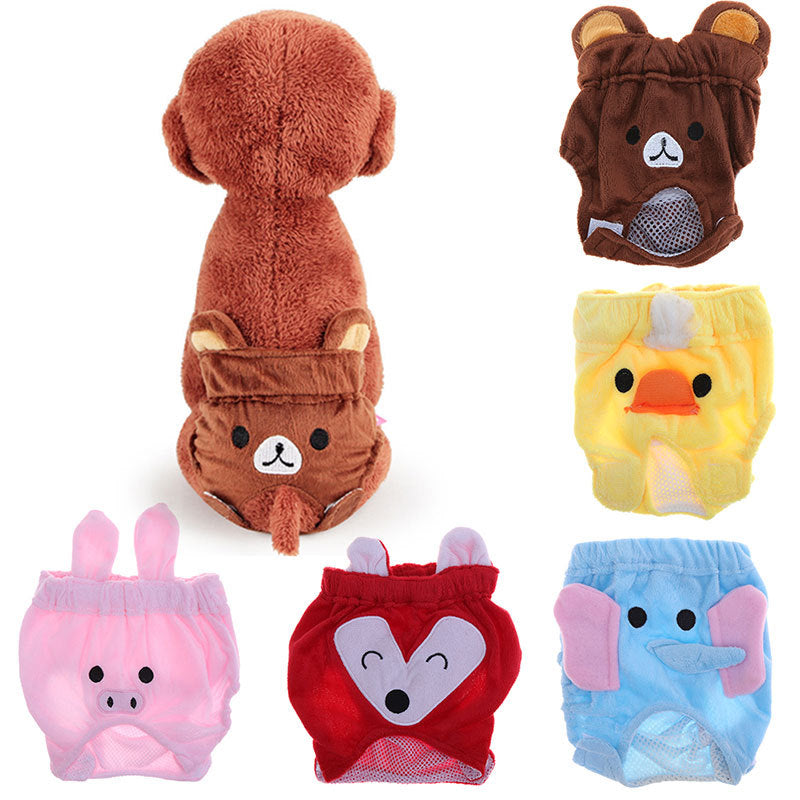 Reusable Dog Diapers – Soft Belly Band with Bear & Elephant Print