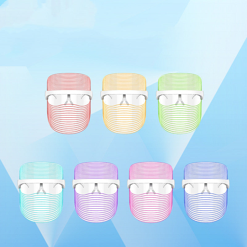 LED face mask with red blue and yellow light modes