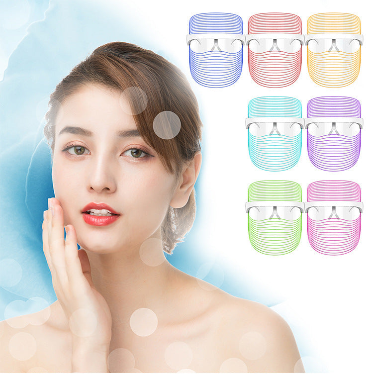 Portable LED light therapy mask for facial care