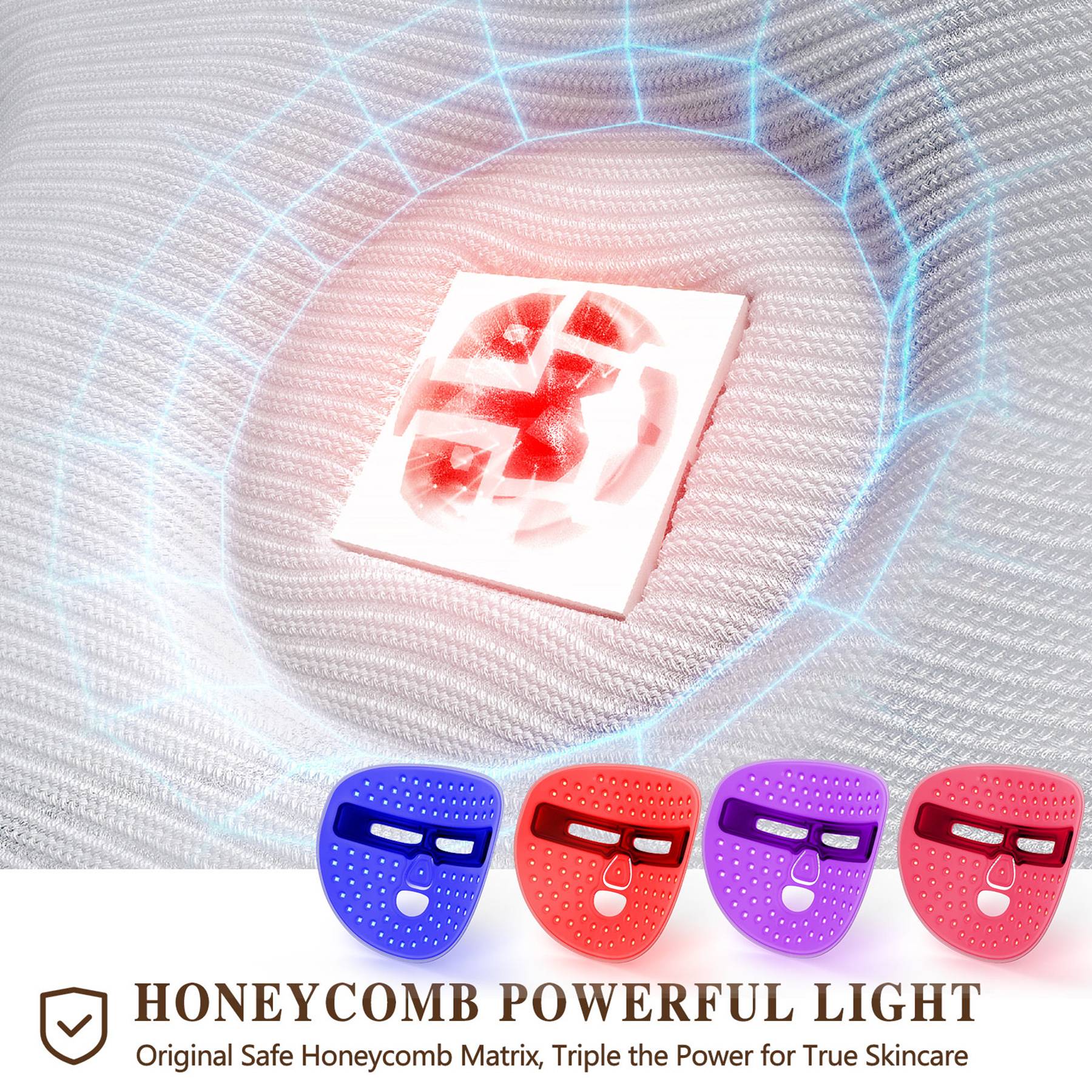 White LED face mask with wireless controller