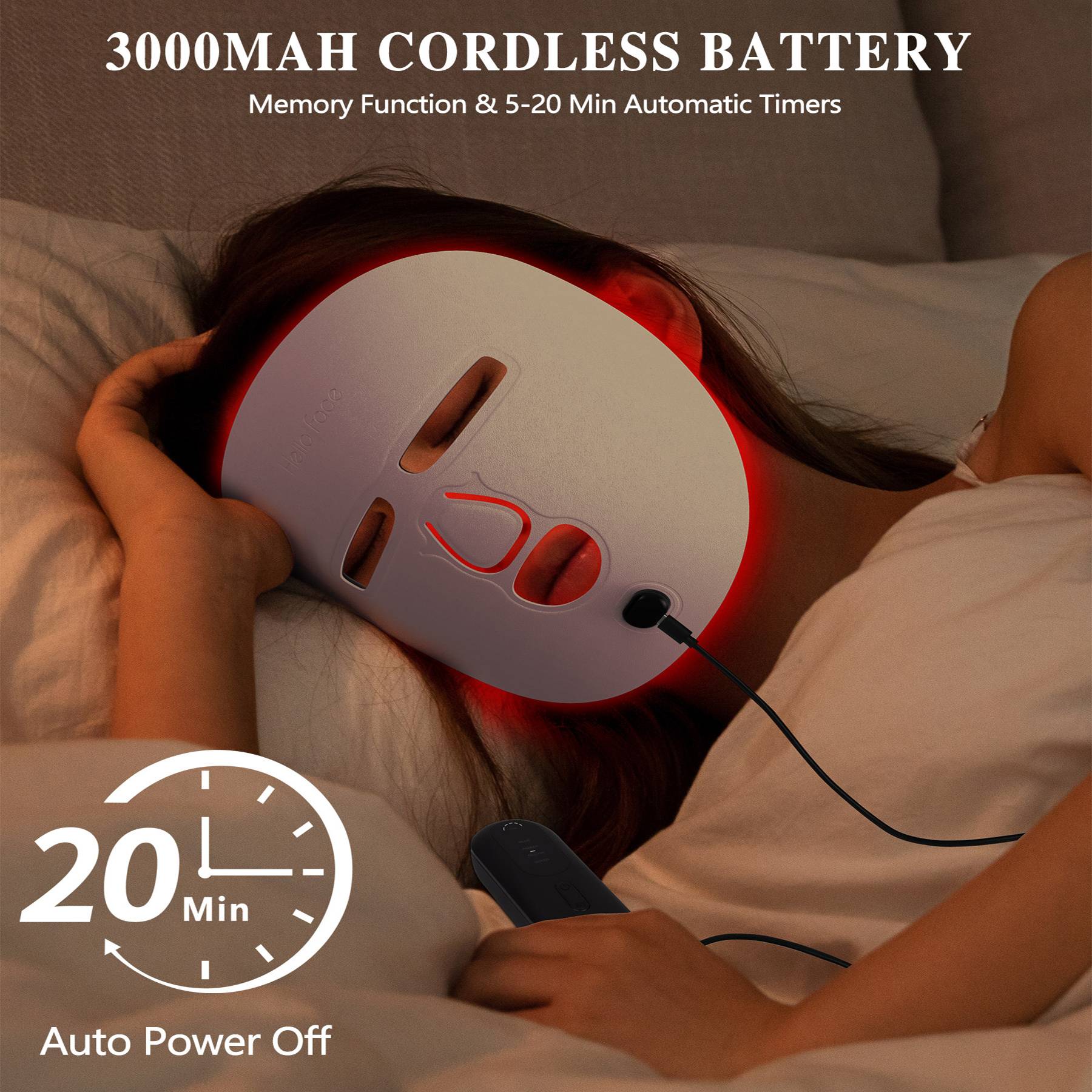 Comfortable LED face mask with eye shielding