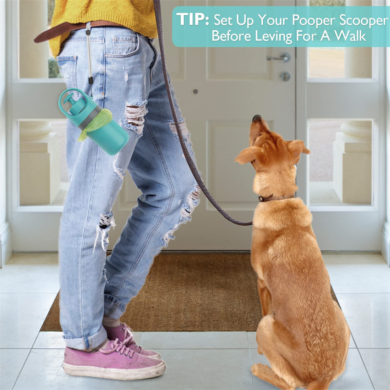 Portable Dog Pooper Scooper with Built-in Poop Bag Dispenser