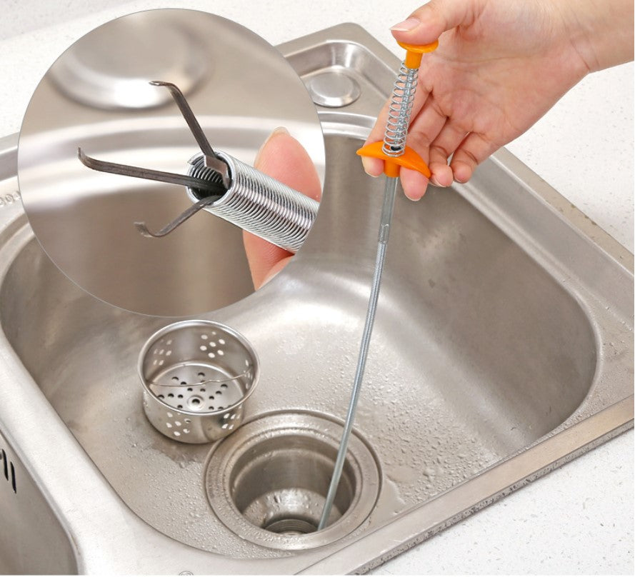 60CM Drain Clog Remover — Spring Pipe Dredging Tool