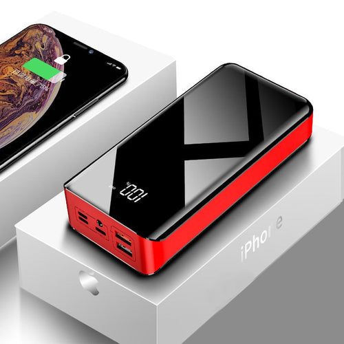 30000mAh Portable Power Bank with LCD Digital Display and Dual USB Charging Ports in Black and Red – YLR Essentials
