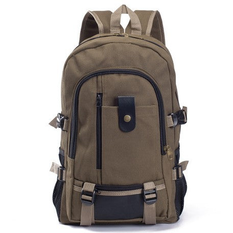 Canvas backpack with zipper closure in multiple colors – spacious everyday bag for school, work, and travel