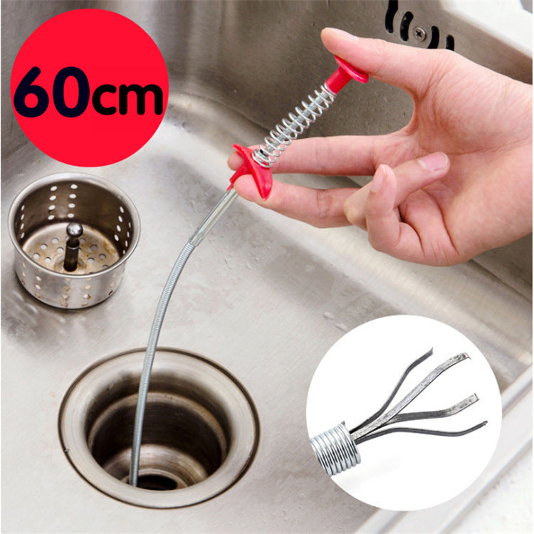 60CM Drain Clog Remover — Spring Pipe Dredging Tool