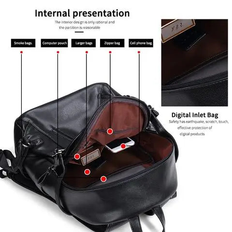 Premium ergonomic travel backpack with multi-compartment storage, laptop compartment, and adjustable padded shoulder straps