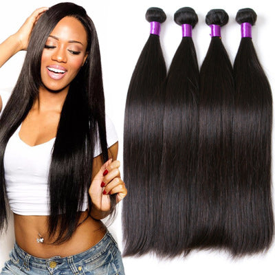 Brazilian straight human hair extensions 100% human hair natural black color available in multiple lengths | YLR Essentials