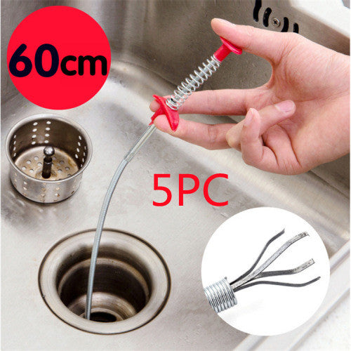60CM Drain Clog Remover — Spring Pipe Dredging Tool