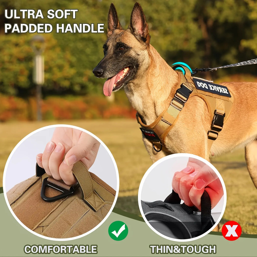 Tactical Pet Harness Vest — Adjustable Reflective Dog Harness with Metal Buckles