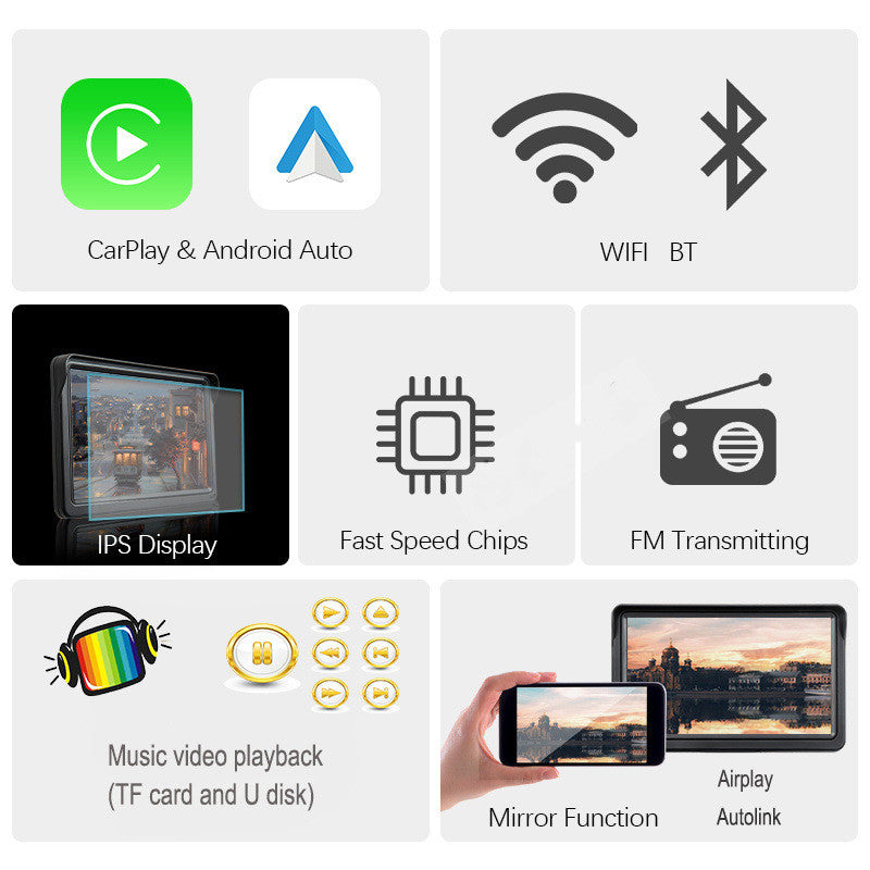 7" IPS Car Smart Screen — Wireless CarPlay & Android Auto