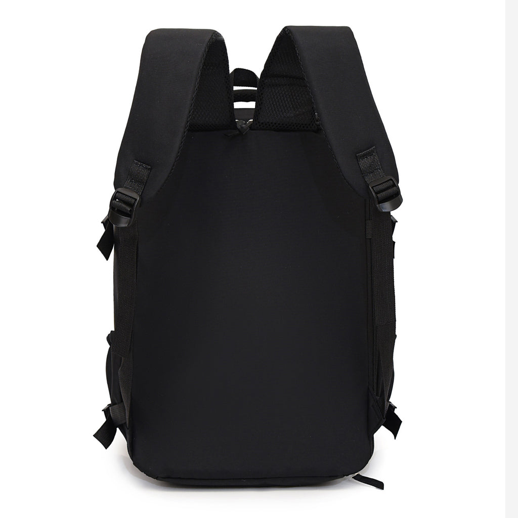 "Large capacity travel backpack with laptop compartment, adjustable shoulder straps, and multi-pocket organization for travel, work, and school"