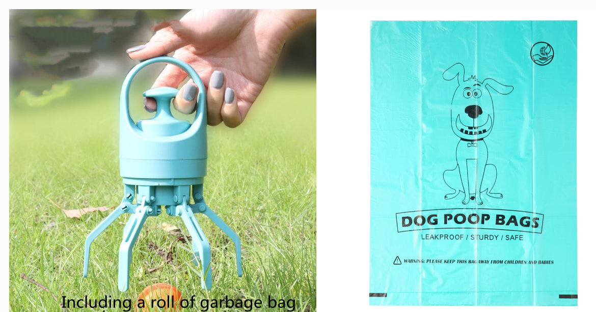 Portable Dog Pooper Scooper with Built-in Poop Bag Dispenser