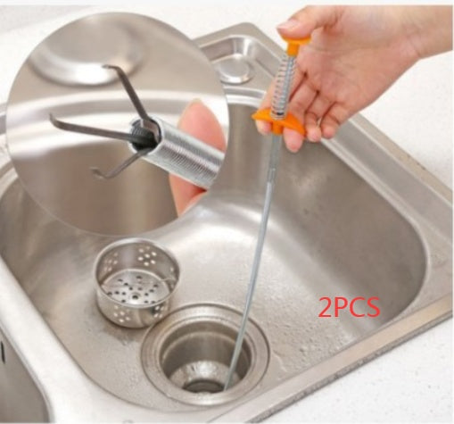 60CM Drain Clog Remover — Spring Pipe Dredging Tool
