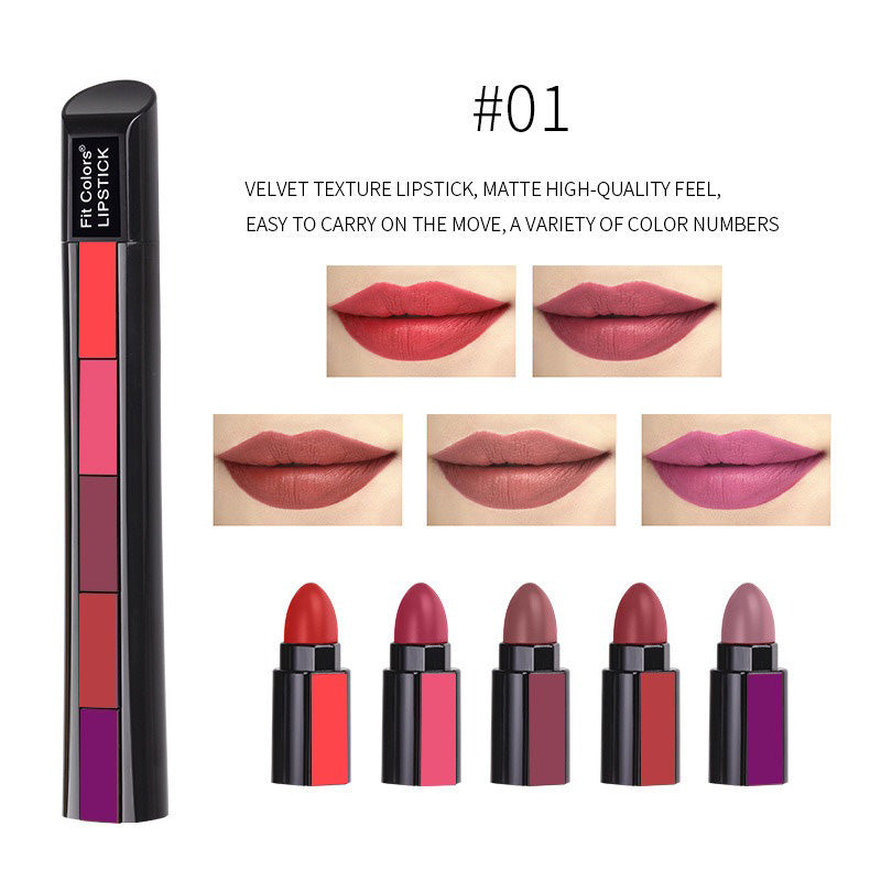 Bold Reds and Berries 5-in-1 matte lipstick color collection