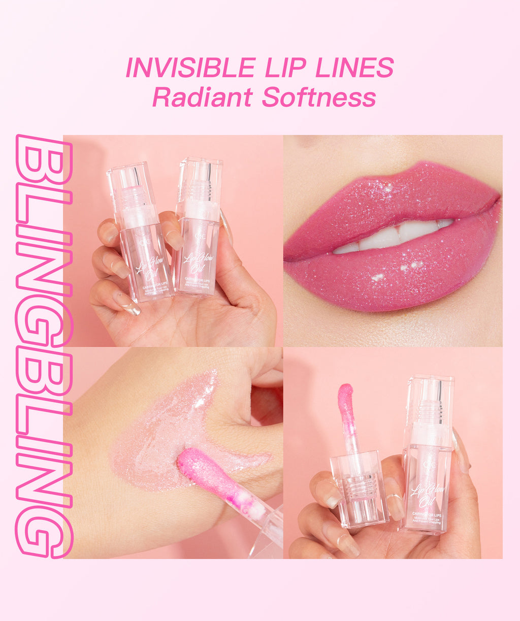 Glitter pink lip oil product detail