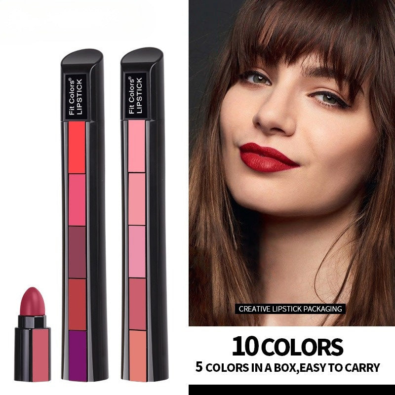 Two 5-in-1 matte velvet lipstick palettes with ten coordinated lip colors