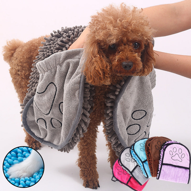 Super Absorbent Pet Towel — Quick-Dry Microfiber Bath Robe for Dogs & Cats
