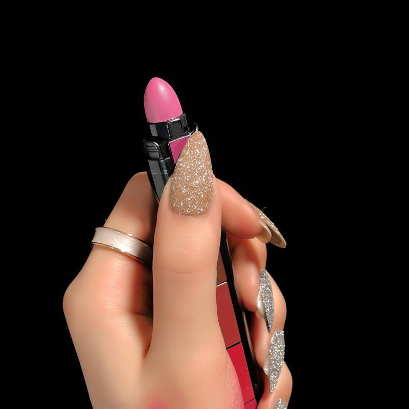 Portable 5-in-1 matte lipstick held in hand