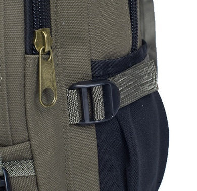 Canvas backpack with zipper closure in multiple colors – spacious everyday bag for school, work, and travel