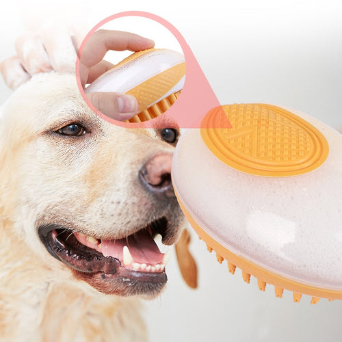 2-in-1 Pet Bath & Massage Brush — Soft Silicone Grooming Comb for Dogs & Cats