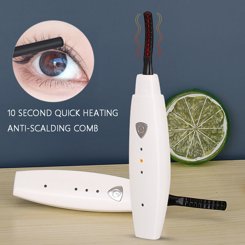 Portable heated eyelash curler for natural-looking lifted lashes