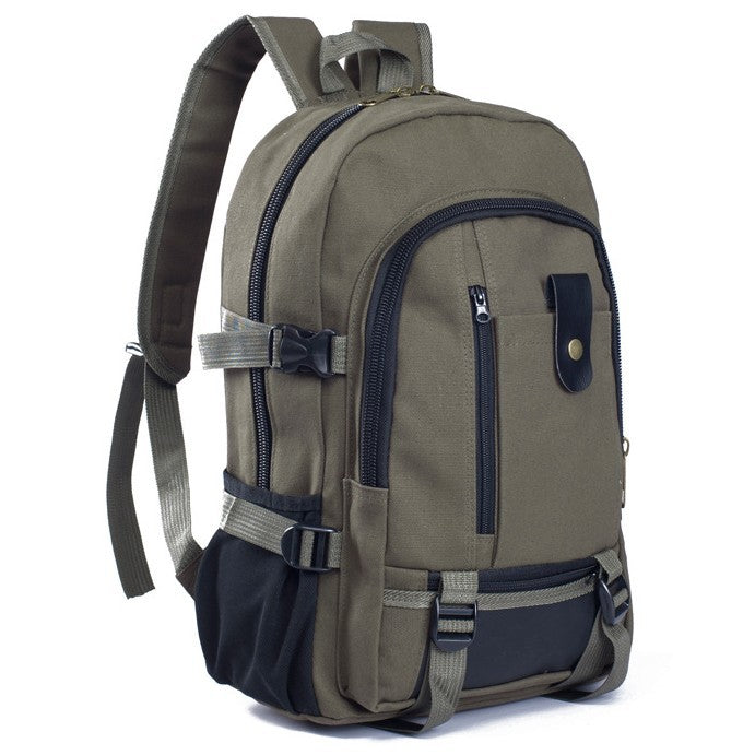 Canvas backpack with zipper closure in multiple colors – spacious everyday bag for school, work, and travel
