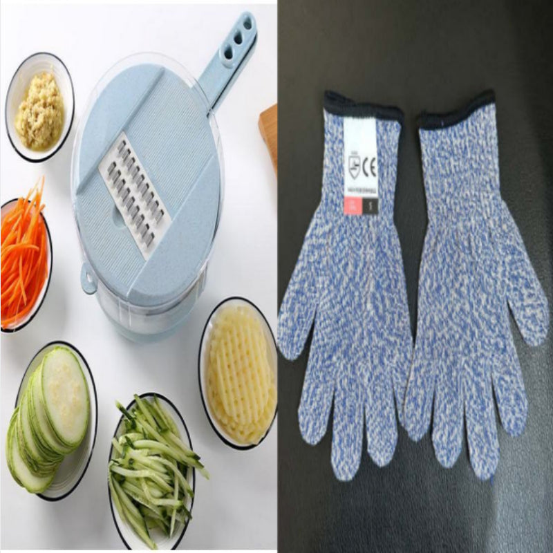 8-in-1 Mandoline Slicer – Vegetable Cutter, Grater & Peeler Set with Strainer