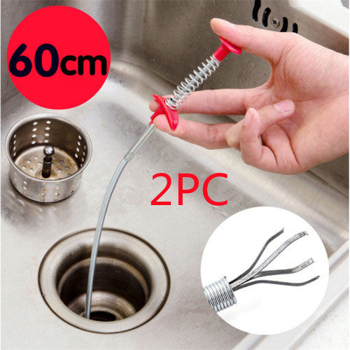 60CM Drain Clog Remover — Spring Pipe Dredging Tool