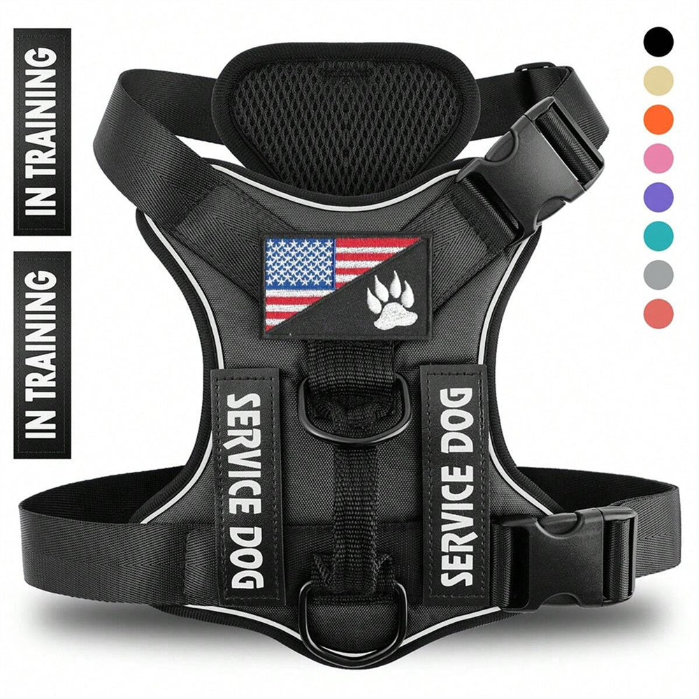 Tactical Service Dog Harness — Digital Camo with Removable Patches