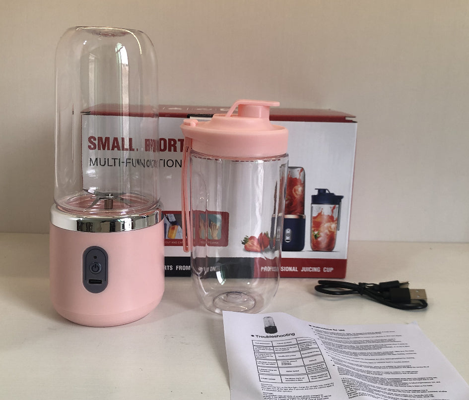 6-Blade Portable Blender – Mini Juicer Cup with USB Charging | Smoothie, Fruit & Ice Crusher