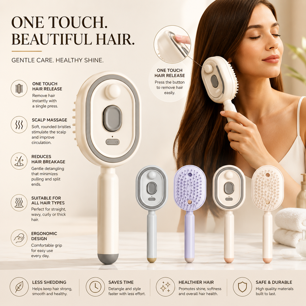 Electric Spray Massage Hair Brush with Mist and Essential Oil Diffuser – USB-C Rechargeable – YLR Essentials
