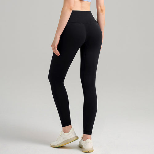 YLR Essentials - High-waist yoga pants, black, front view