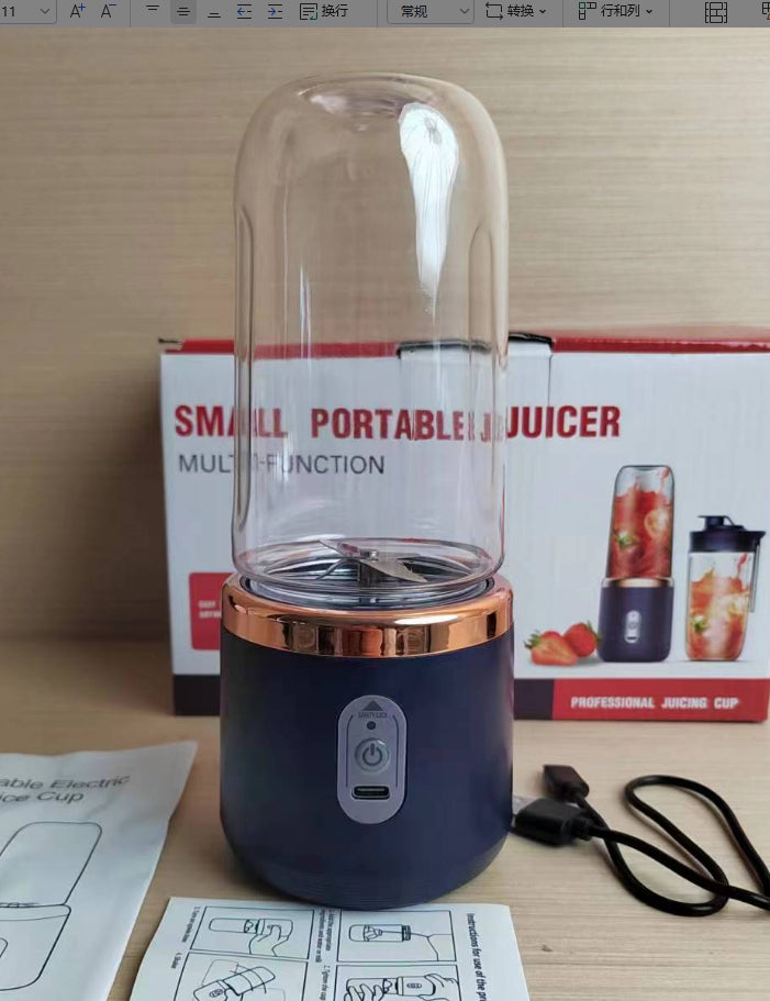 6-Blade Portable Blender – Mini Juicer Cup with USB Charging | Smoothie, Fruit & Ice Crusher