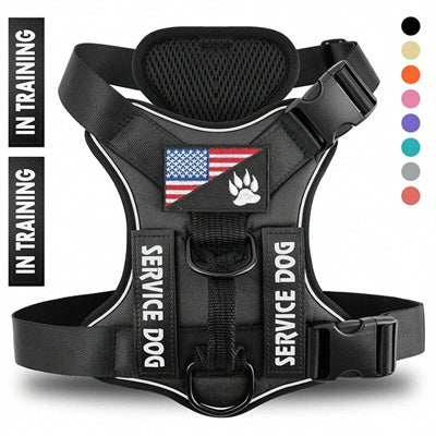 Tactical Service Dog Harness — Digital Camo with Removable Patches