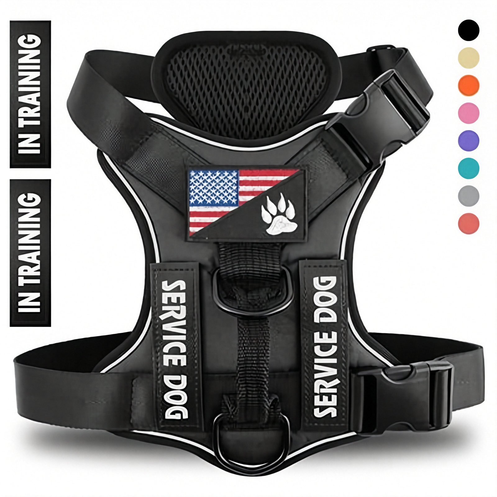Reflective Breathable Dog Harness – Adjustable Polyester & Nylon, Quick-Release, Eco-Friendly