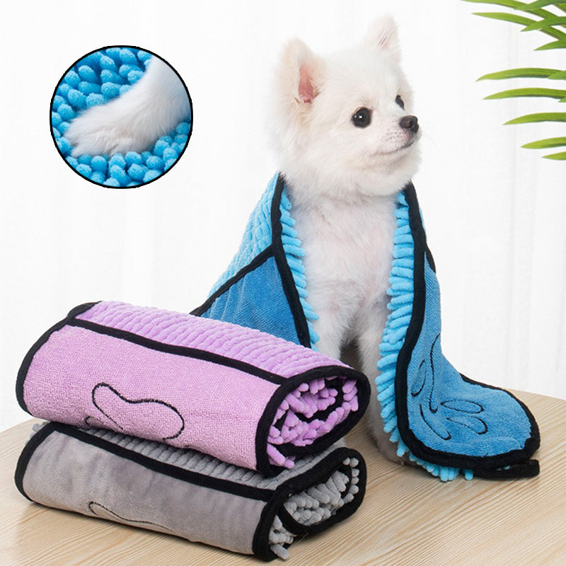 Super Absorbent Pet Towel — Quick-Dry Microfiber Bath Robe for Dogs & Cats