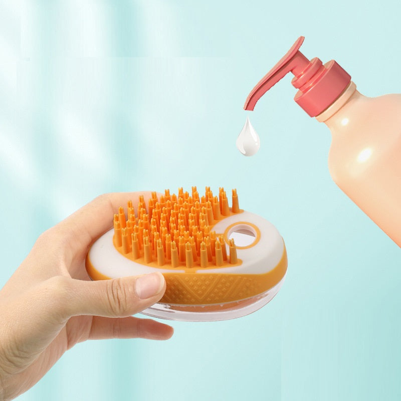 2-in-1 Pet Bath & Massage Brush — Soft Silicone Grooming Comb for Dogs & Cats