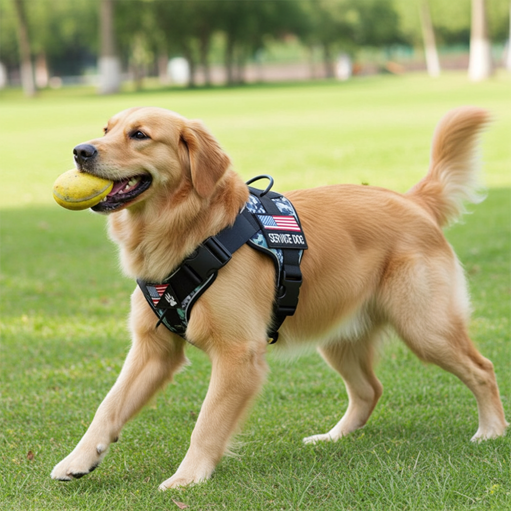 Reflective Breathable Dog Harness – Adjustable Polyester & Nylon, Quick-Release, Eco-Friendly