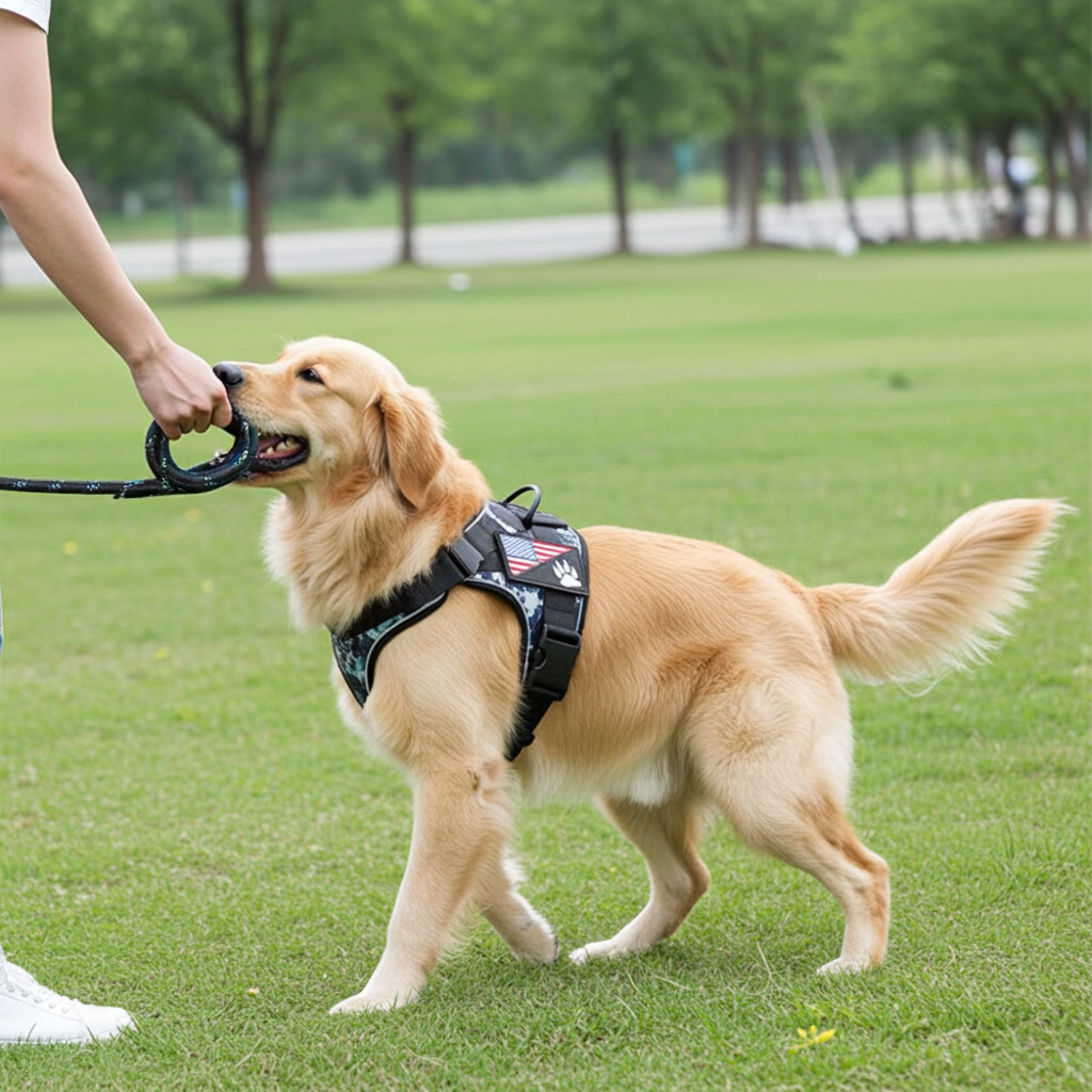 Reflective Breathable Dog Harness – Adjustable Polyester & Nylon, Quick-Release, Eco-Friendly