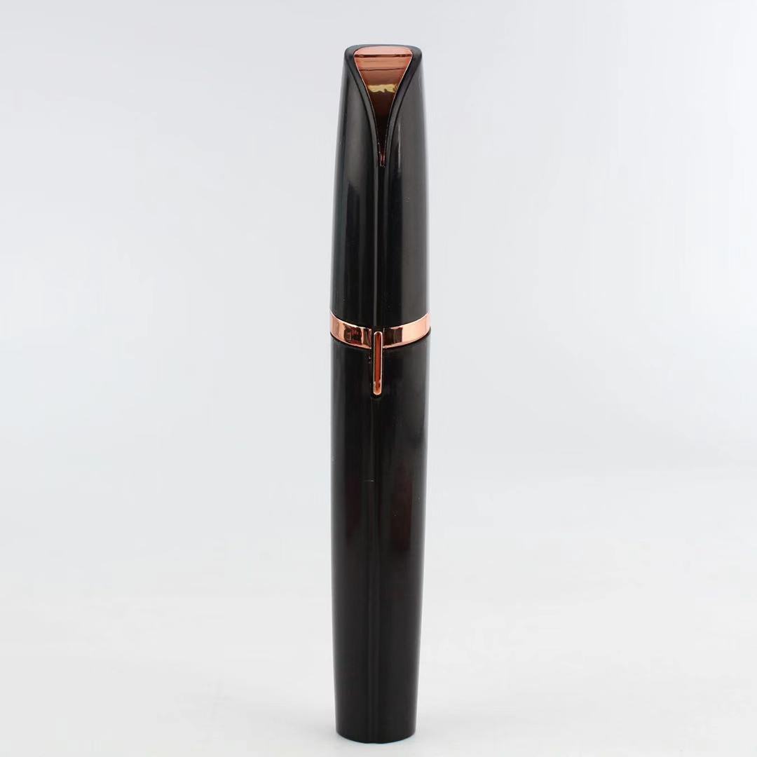 Original black electric eyebrow trimmer with rose-gold accents